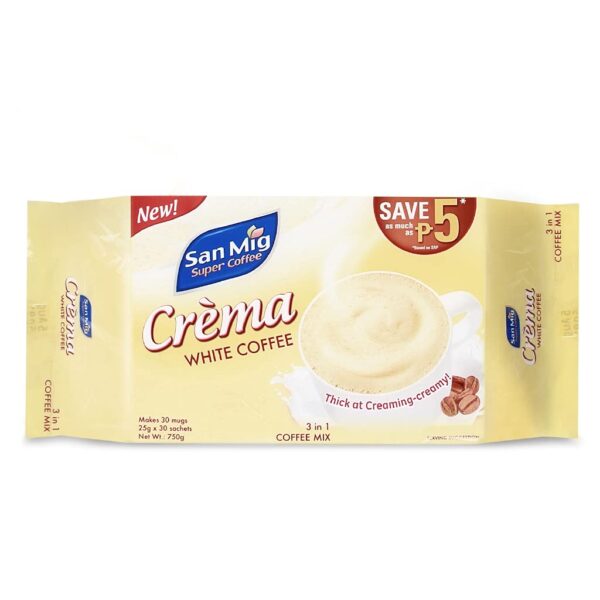 San Mig Crema 3in1 White Coffee (25gX30pcs)